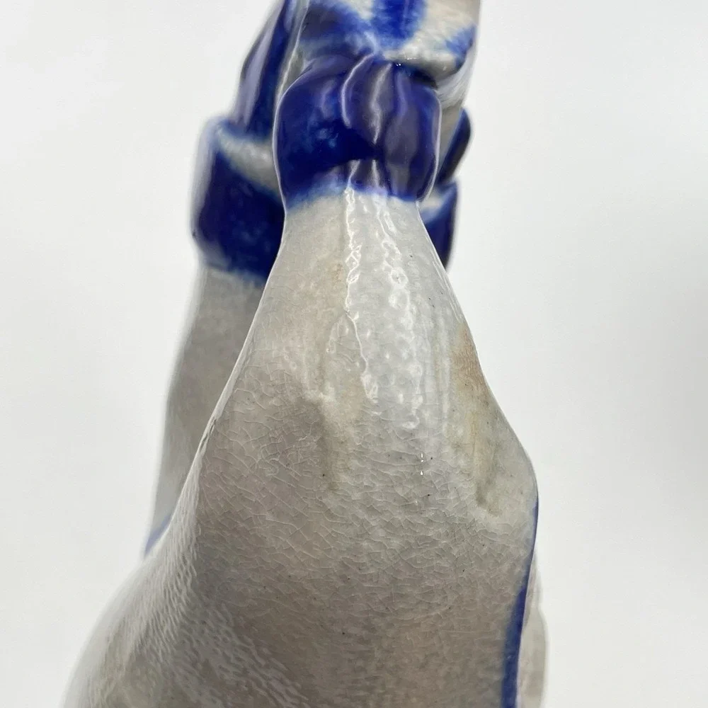 Eldreth Pottery 1997 Santa Claus Father Christmas Salt Glaze Blue 10" Figurine - Picture 13 of 13